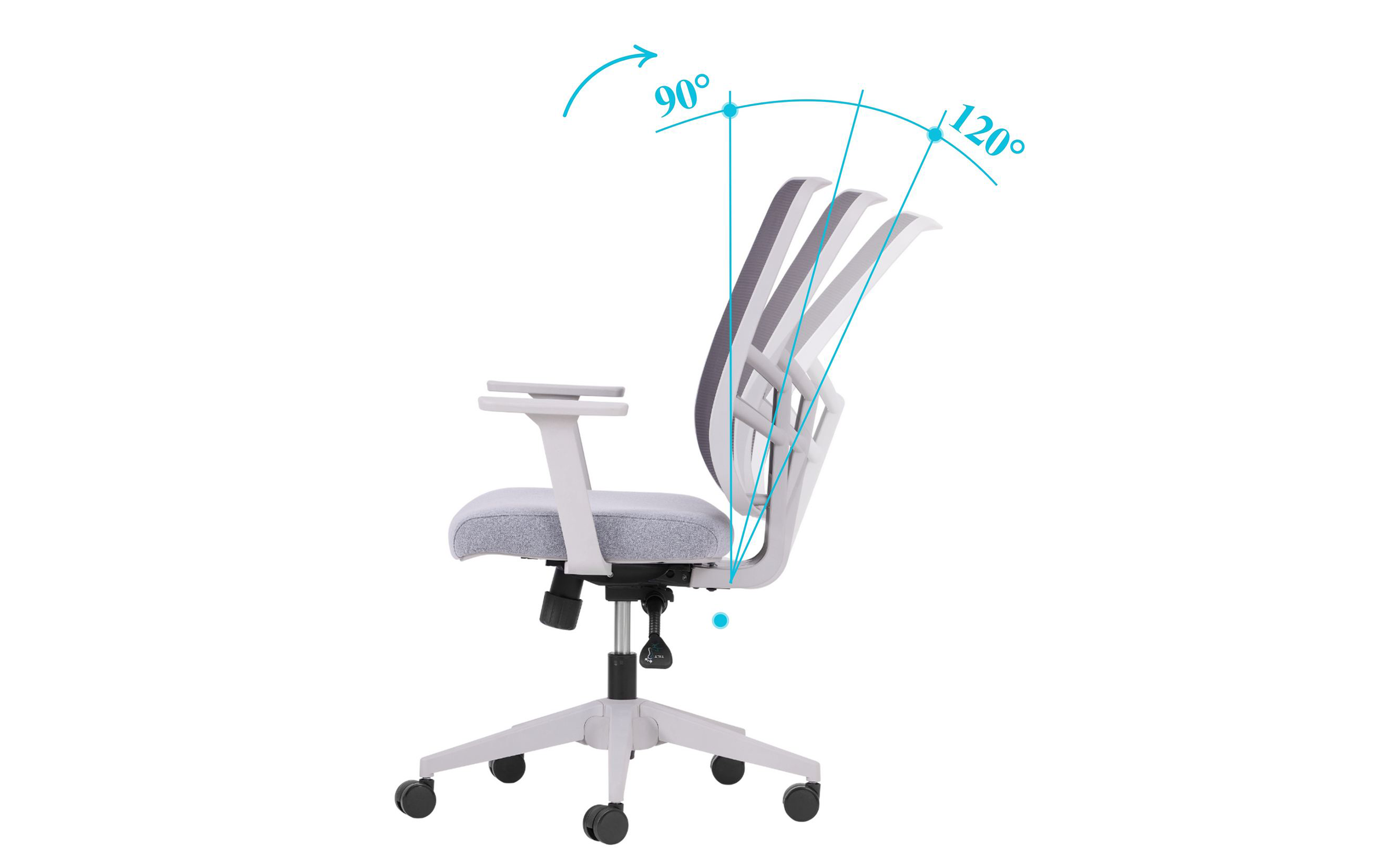 Scaun de birou Lotus, gri  9